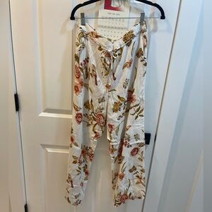 Mango floral drawstring pant